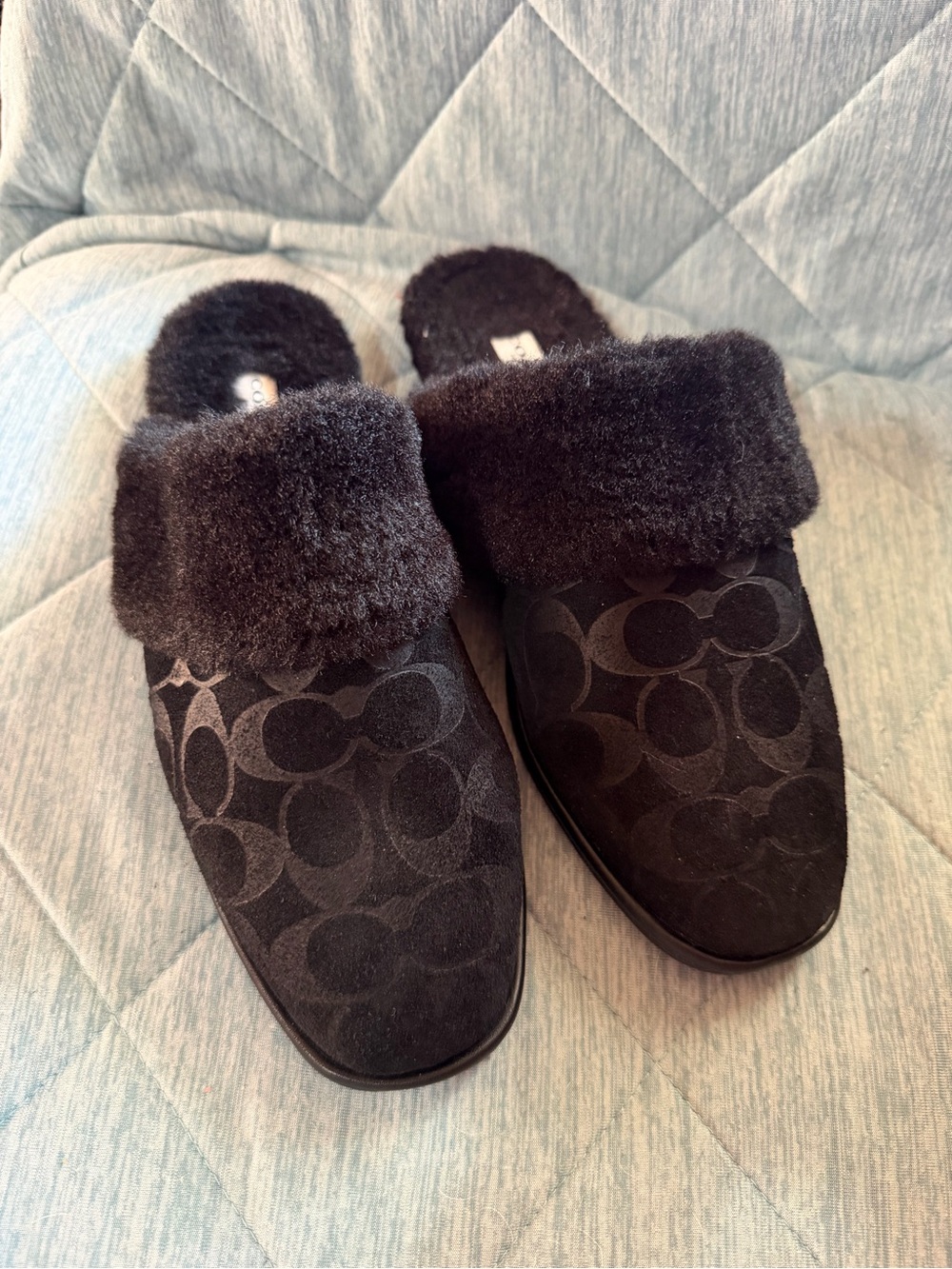 Coach Black Sherpa Flat Mule - Picture 2 of 7